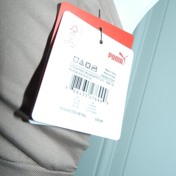 Puma Women's Plus Active Big Logo Sports Bra Taupe - Picture 11 of 11